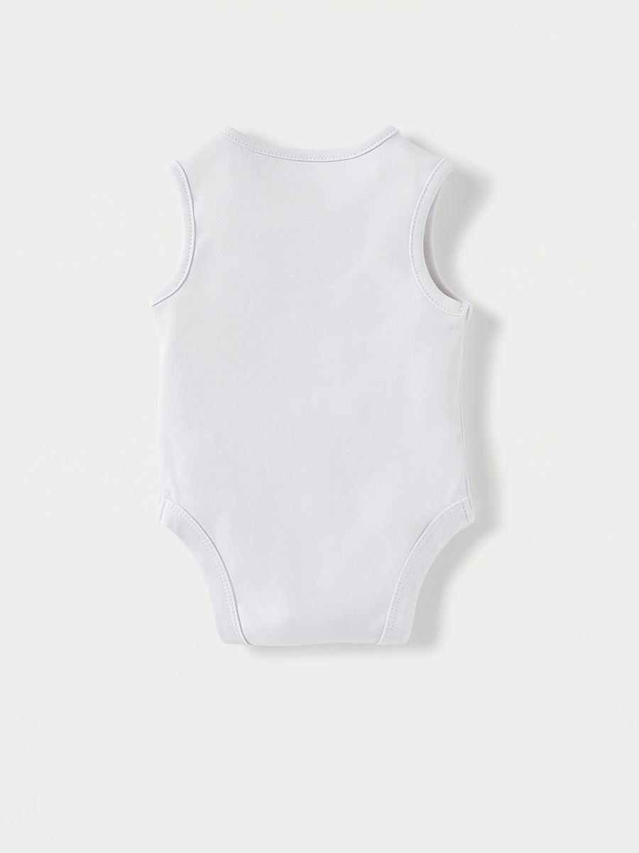 Textured Sleeveless Bodysuit with Button Closure