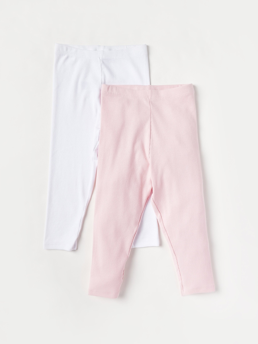 Pack of 2 - Solid Leggings with Elasticated Waist