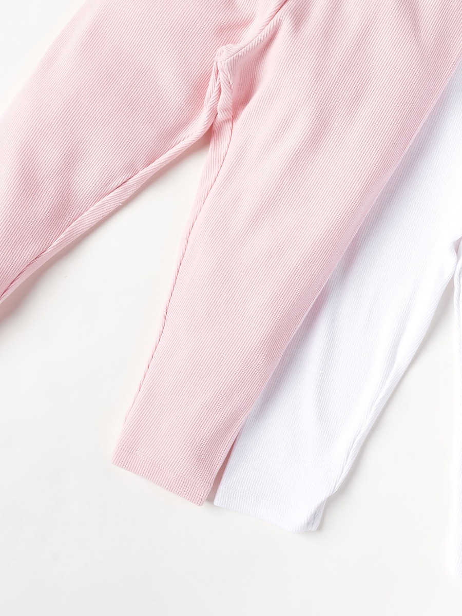 Pack of 2 - Solid Leggings with Elasticated Waist