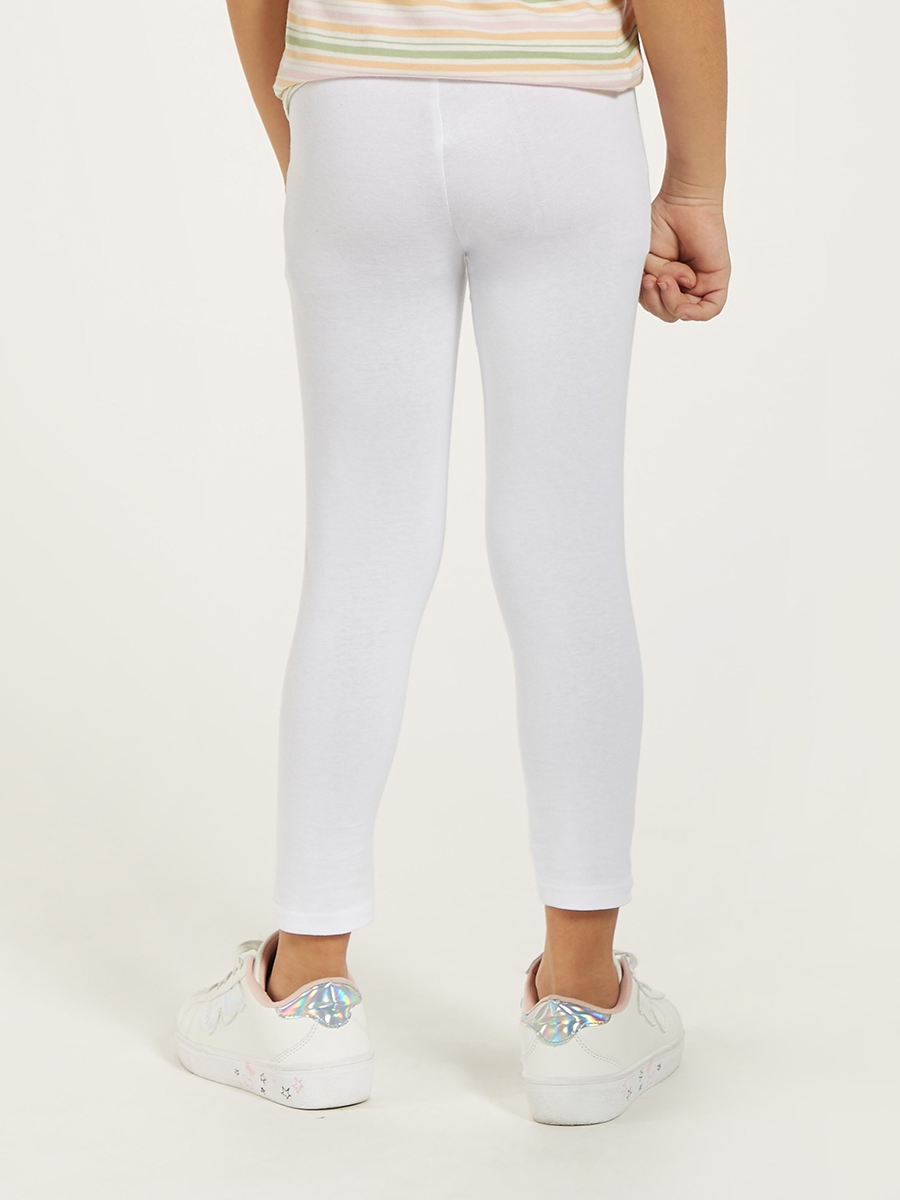 Pack of 2 - Solid Leggings with Elasticated Waistband