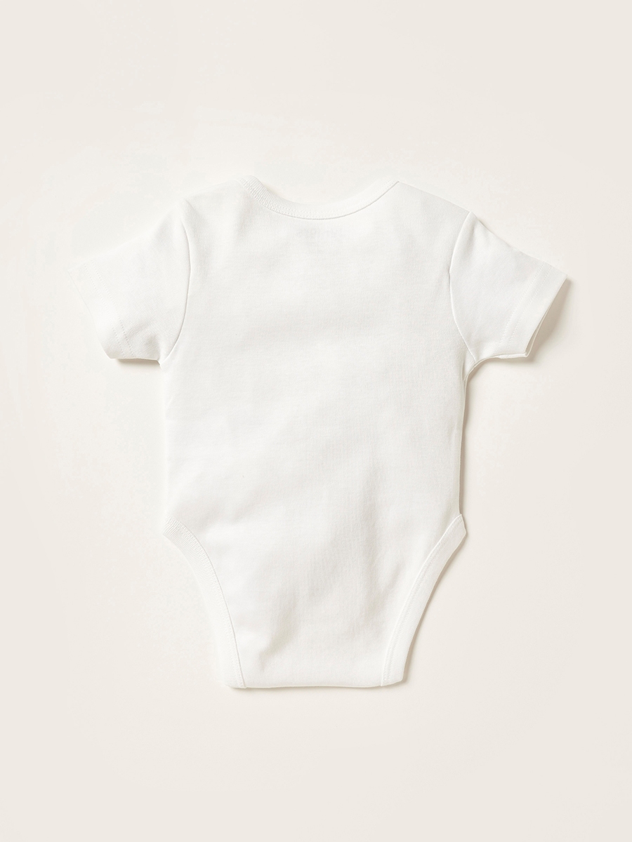Solid Bodysuit with Round Neck and Short Sleeves