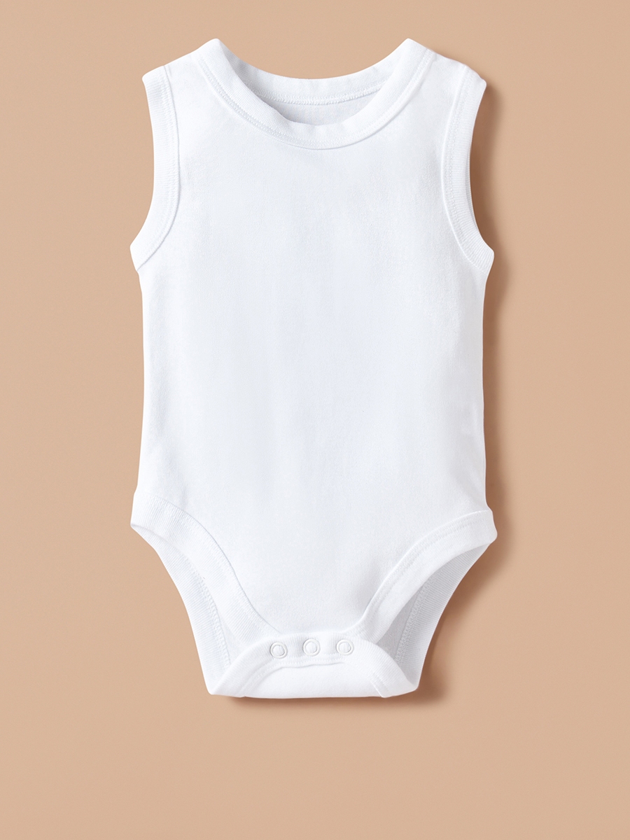 Pack of 3 - Solid Sleeveless Bodysuit with Button Closure