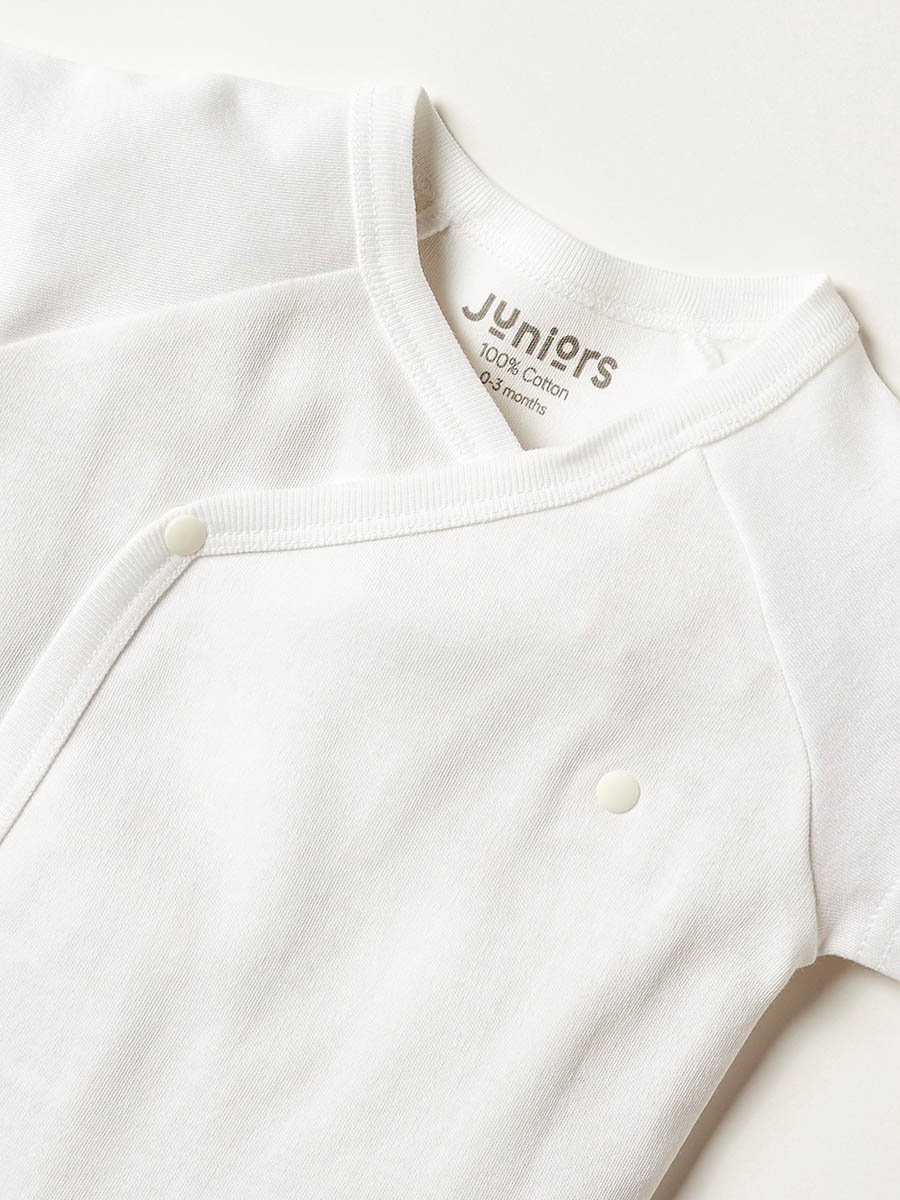 Solid Bodysuit with Round Neck and Short Sleeves