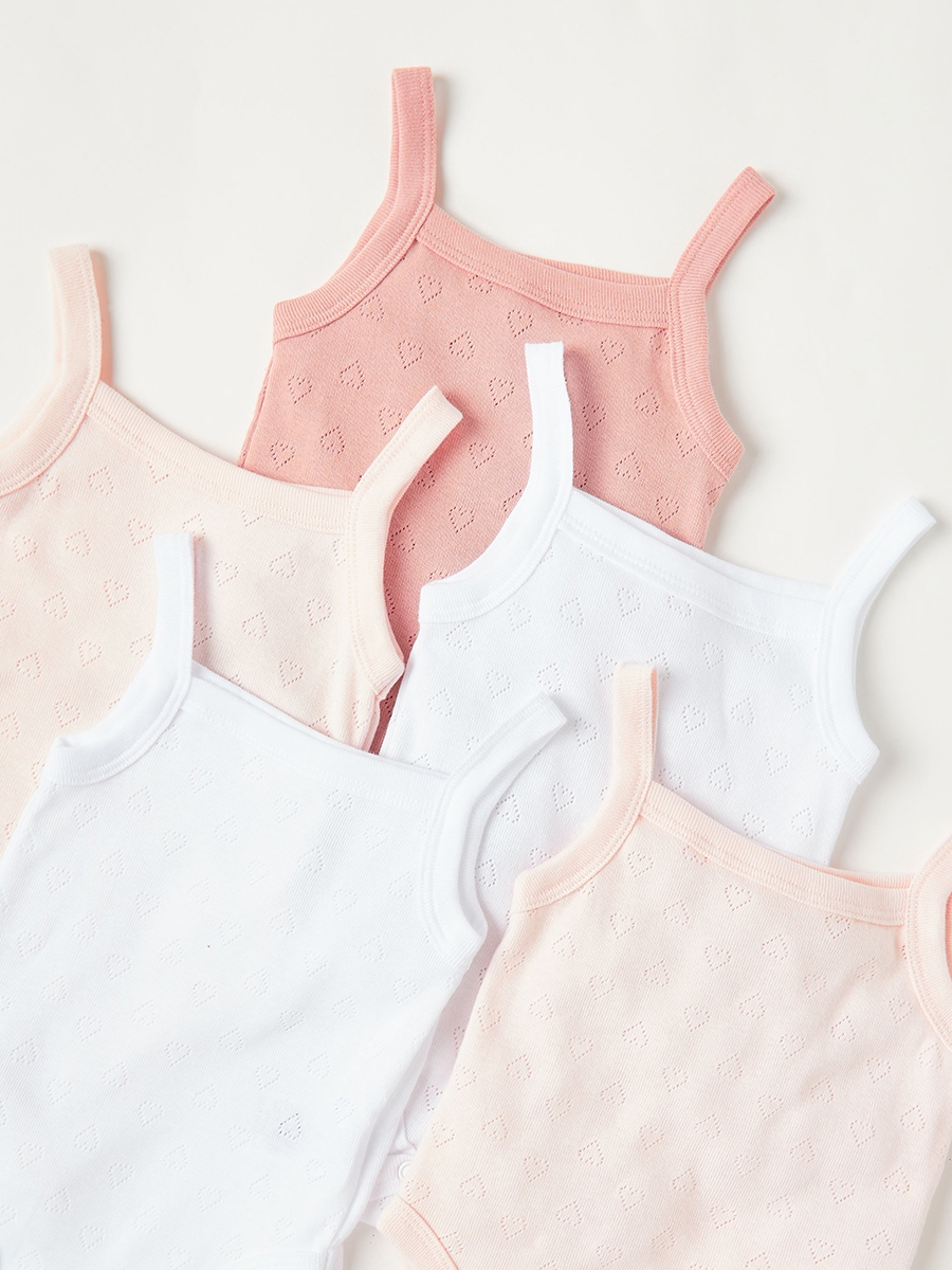 Pack of 5 - Textured Sleeveless Bodysuit