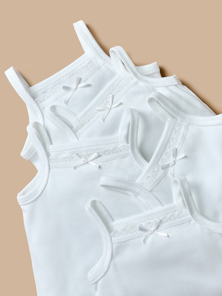 Pack of 5 - Lace Detail Sleeveless Bodysuit with Snap Button Closure