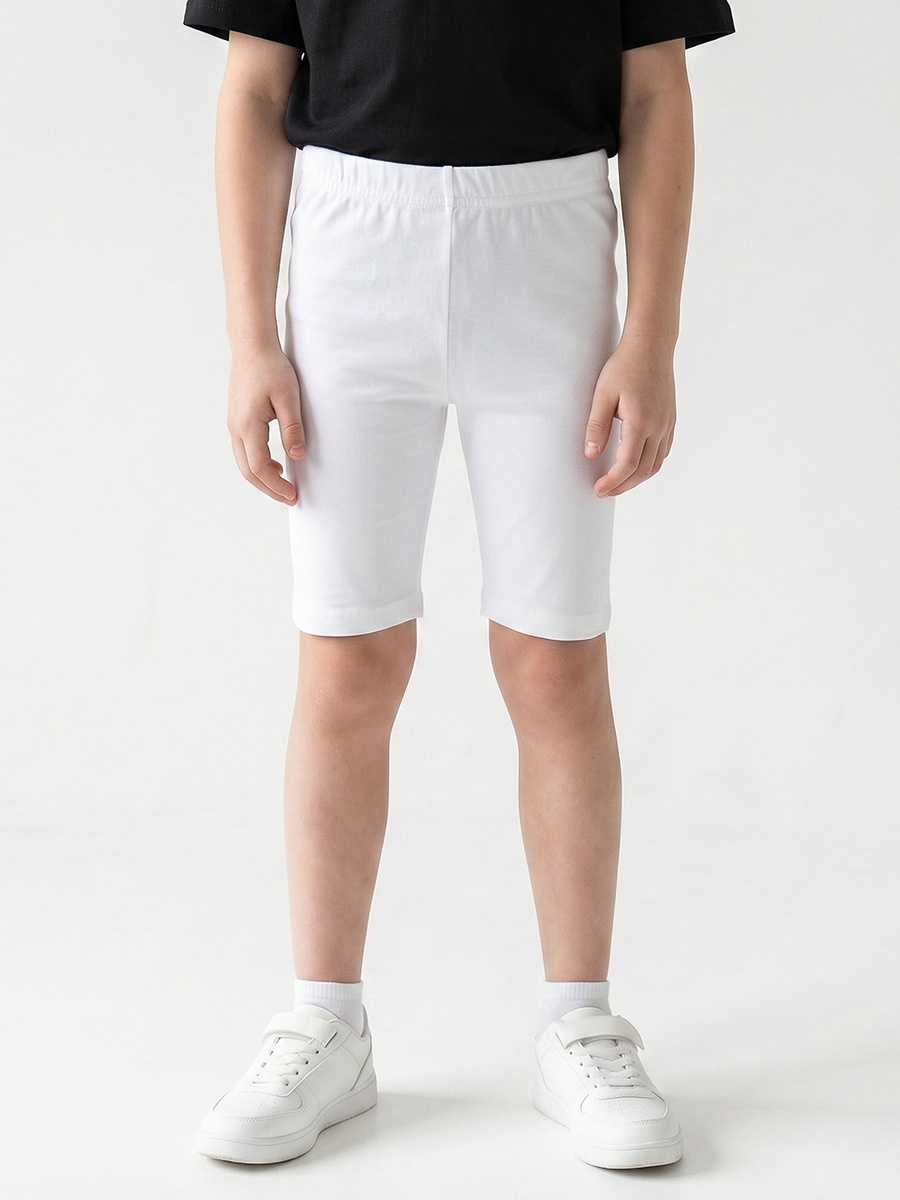 Solid Knee Length Cotton Shorts