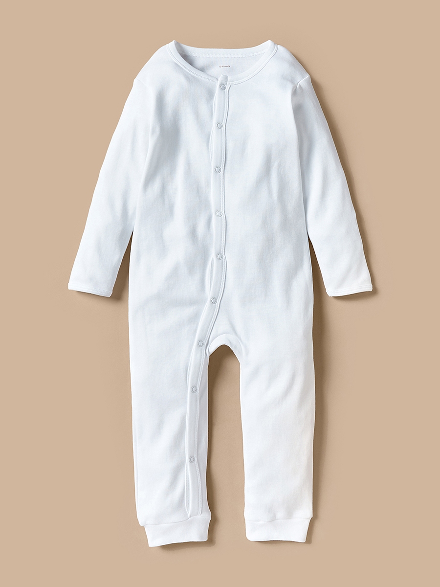 Pack of 3 - Love Earth Solid Sleepsuit with Long Sleeves