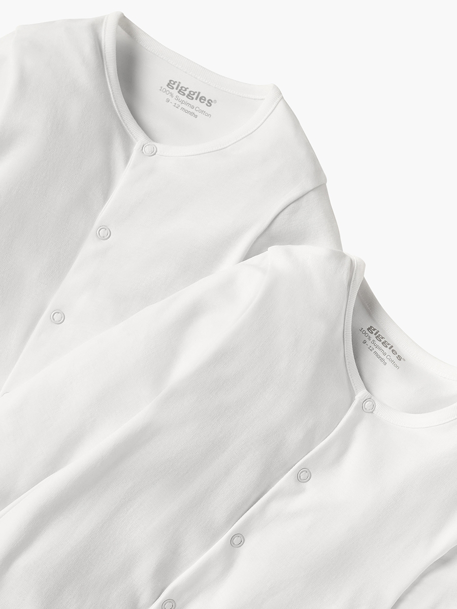 Pack of 2 - Solid Sleepsuit with Long Sleeves