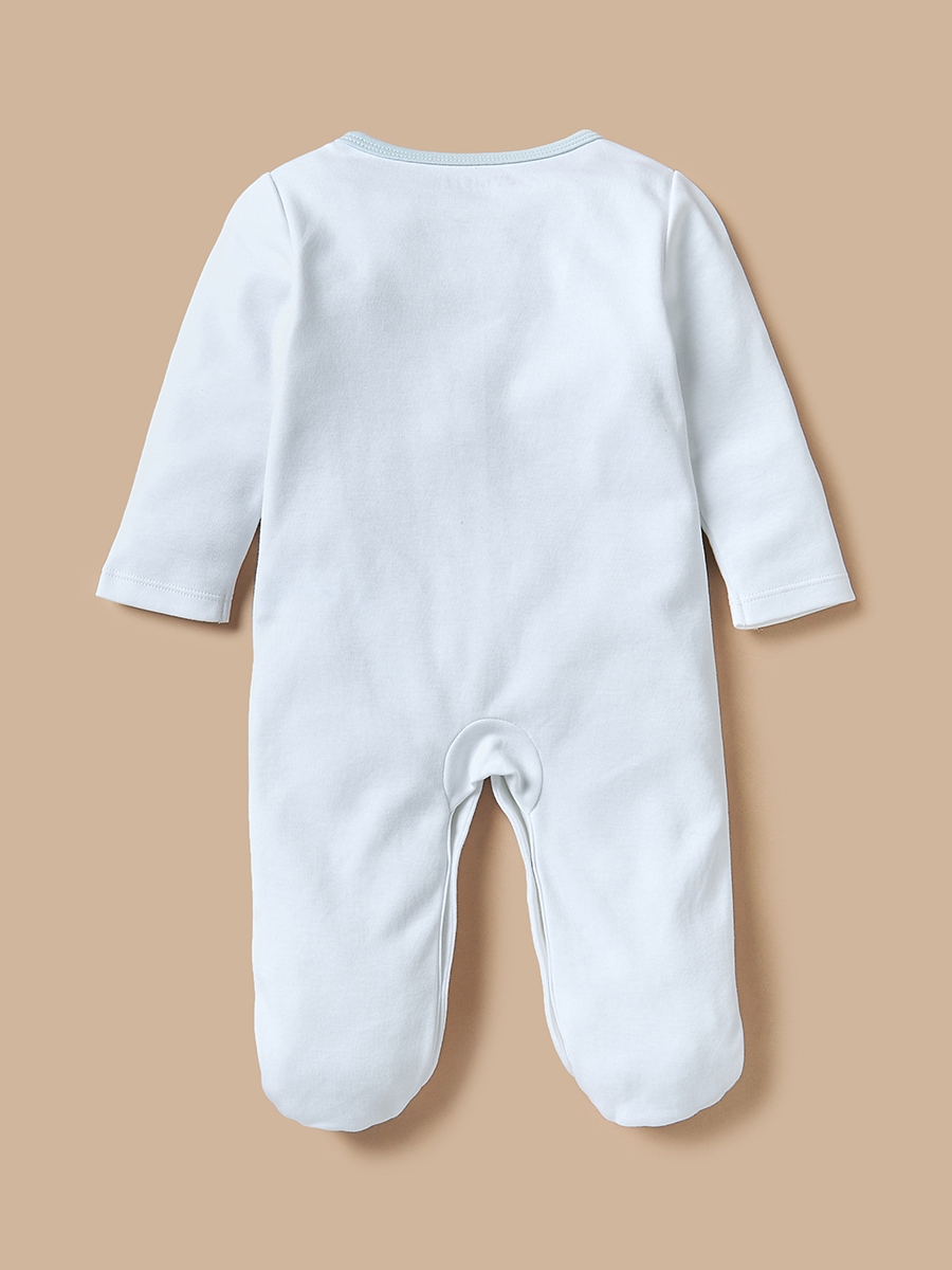 Embroidered Sleepsuit with Long Sleeves