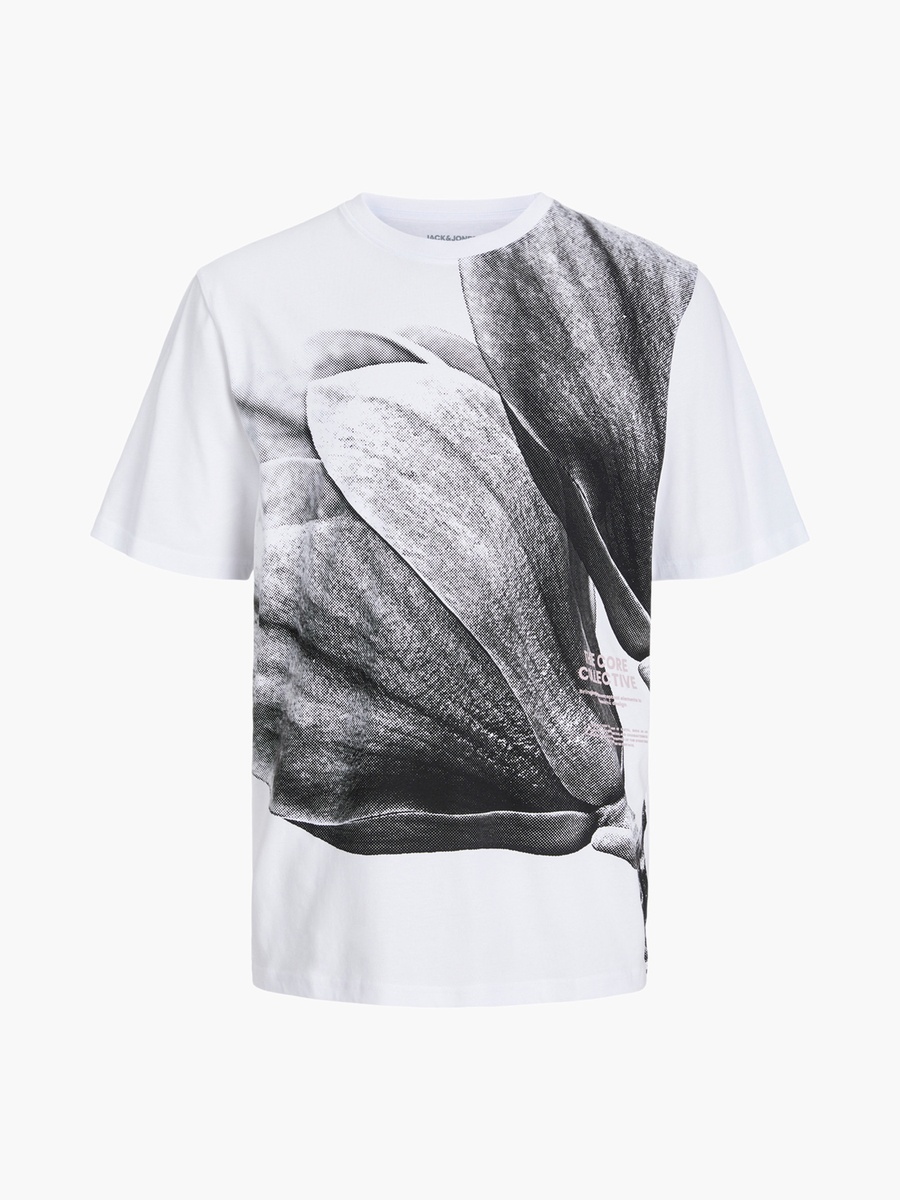 Graphic Print Crew Neck T-shirt with Short Sleeves