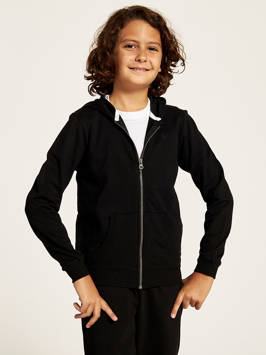 Textured Long Sleeves Jacket with Hood