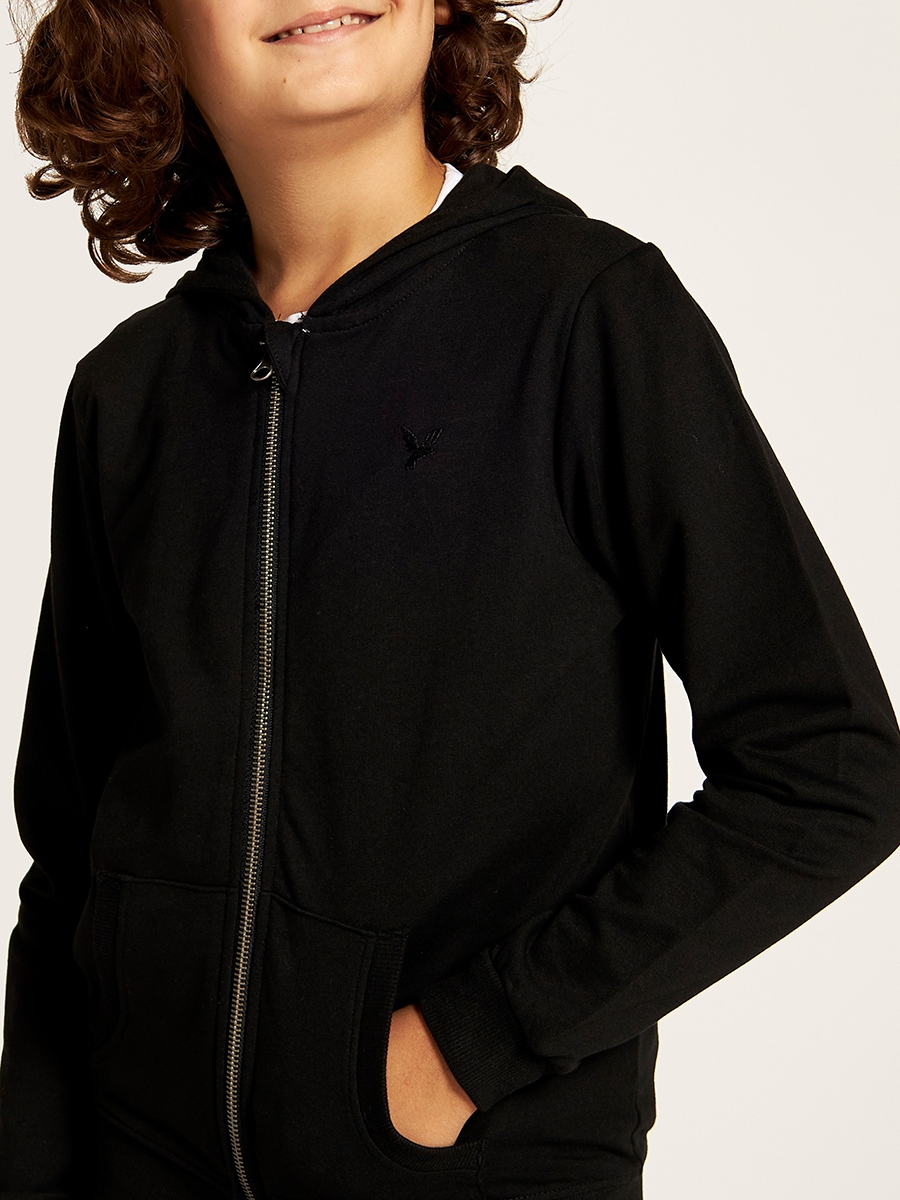 Textured Long Sleeves Jacket with Hood