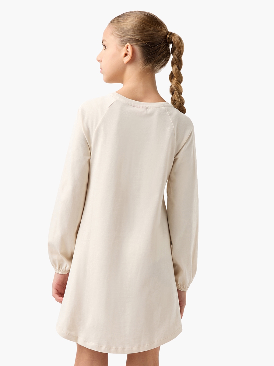 Barbie Print A-line Round Neck Dress with Long Sleeves For Default Category  at Kuwait | Styli