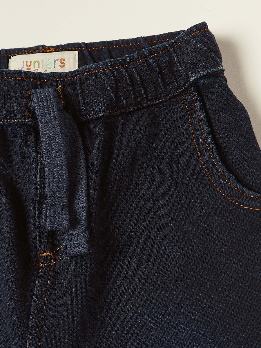 Regular Fit Denim Jeans with Drawstring Closure