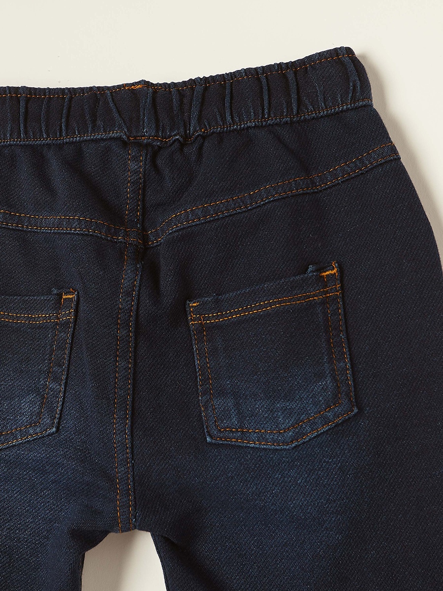 Regular Fit Denim Jeans with Drawstring Closure