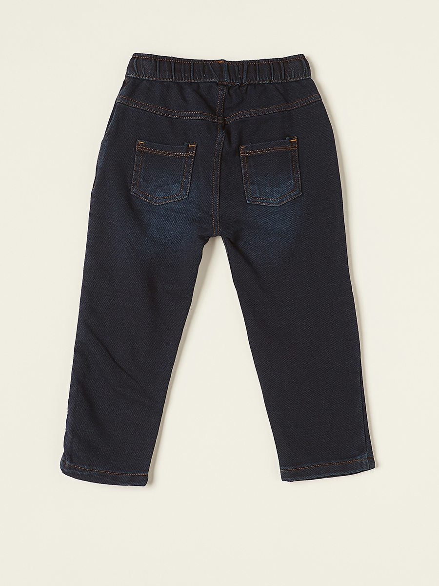 Regular Fit Denim Jeans with Drawstring Closure