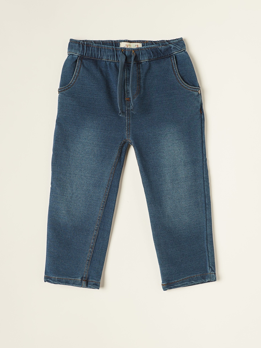 Regular Fit Denim Jeans with Drawstring Closure