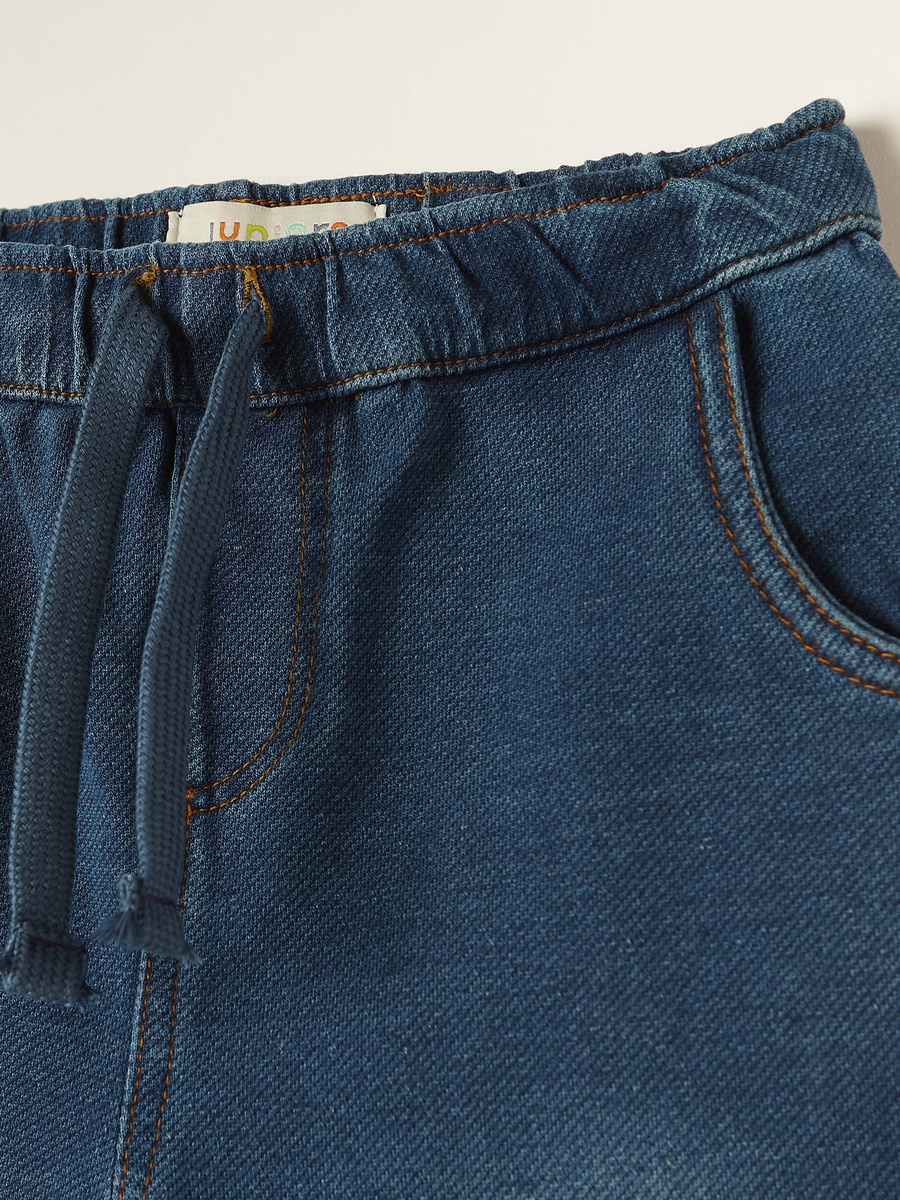 Regular Fit Denim Jeans with Drawstring Closure