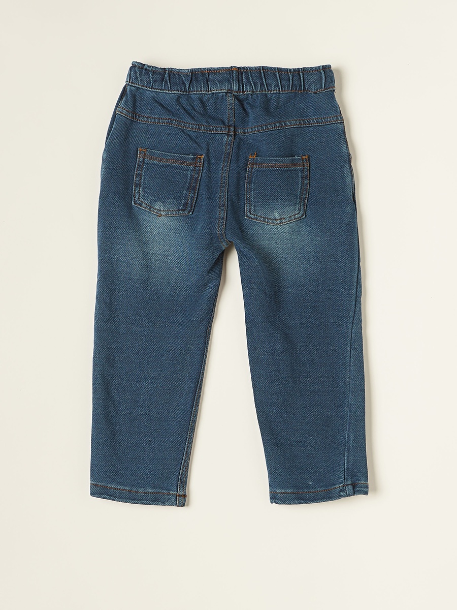 Regular Fit Denim Jeans with Drawstring Closure