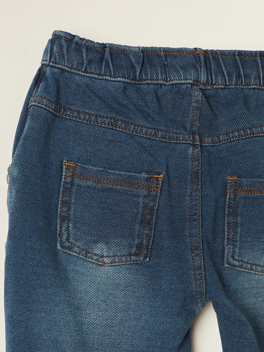 Regular Fit Denim Jeans with Drawstring Closure