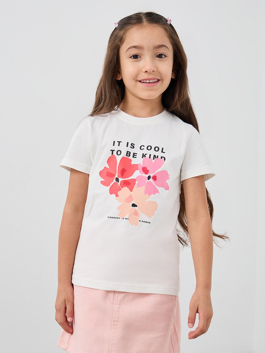 Girls Graphic Print Short Sleeve T-Shirt