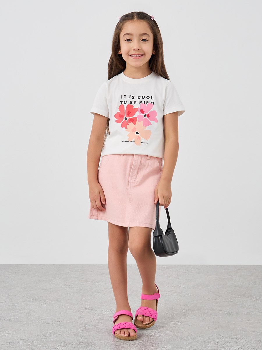 Girls Graphic Print Short Sleeve T-Shirt