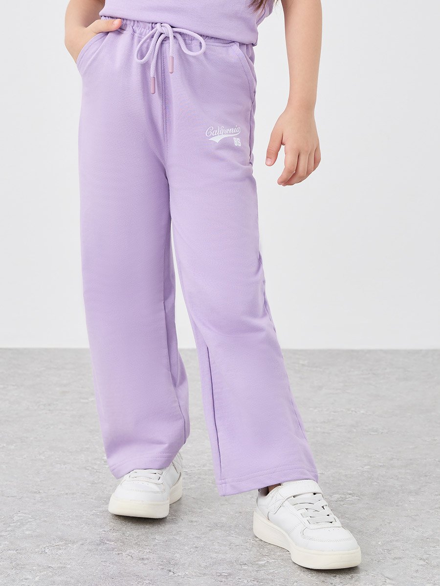 Slogan Print Oversized T-Shirt and Wide Leg Joggers Set