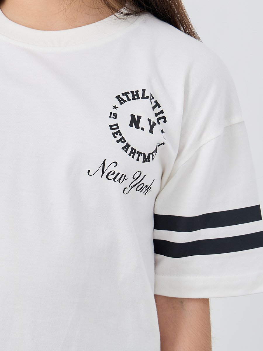 Printed Oversized T-Shirt and Leggings Set