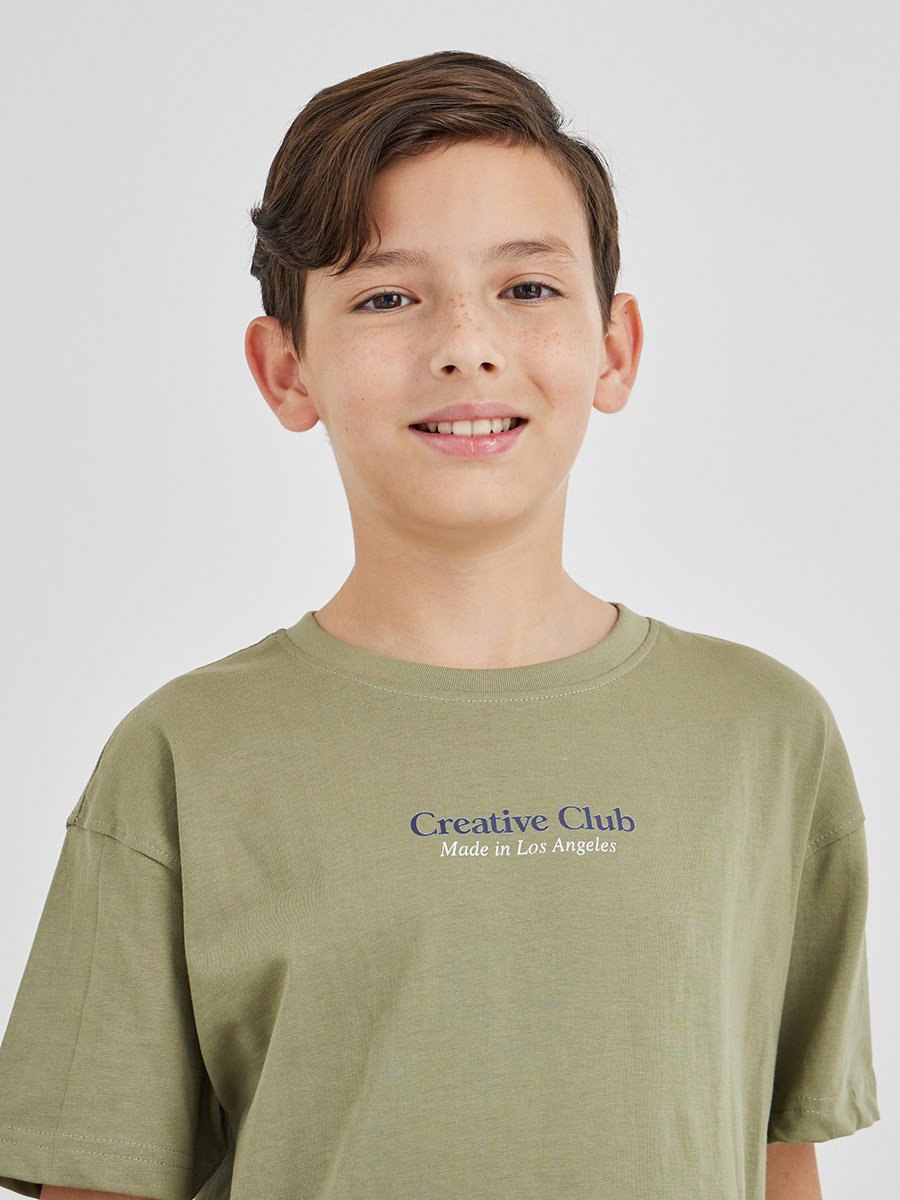 Boys Typography Print Oversized T-Shirt and Shorts Set 