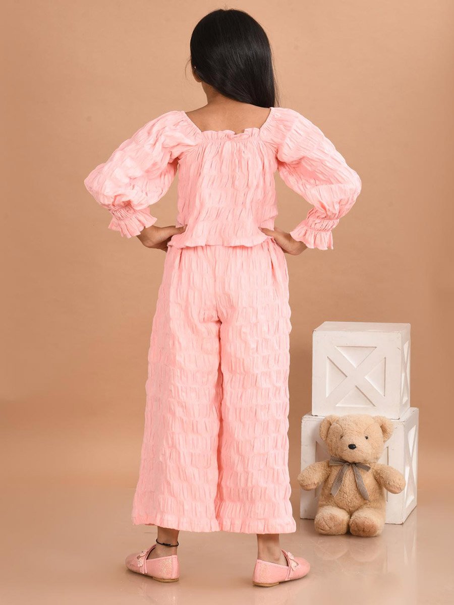 Square Neck Top and Palazzos Pants Set