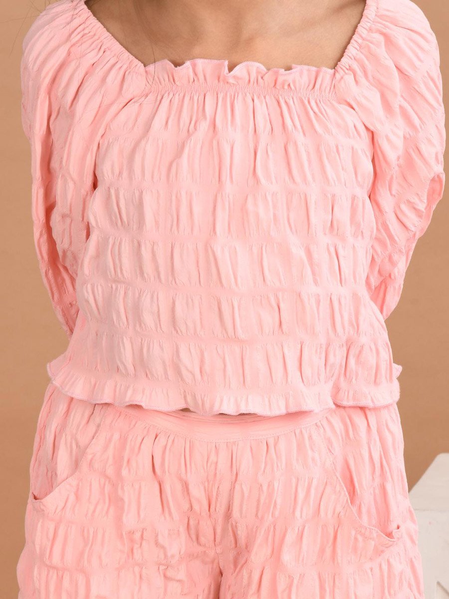 Square Neck Top and Palazzos Pants Set