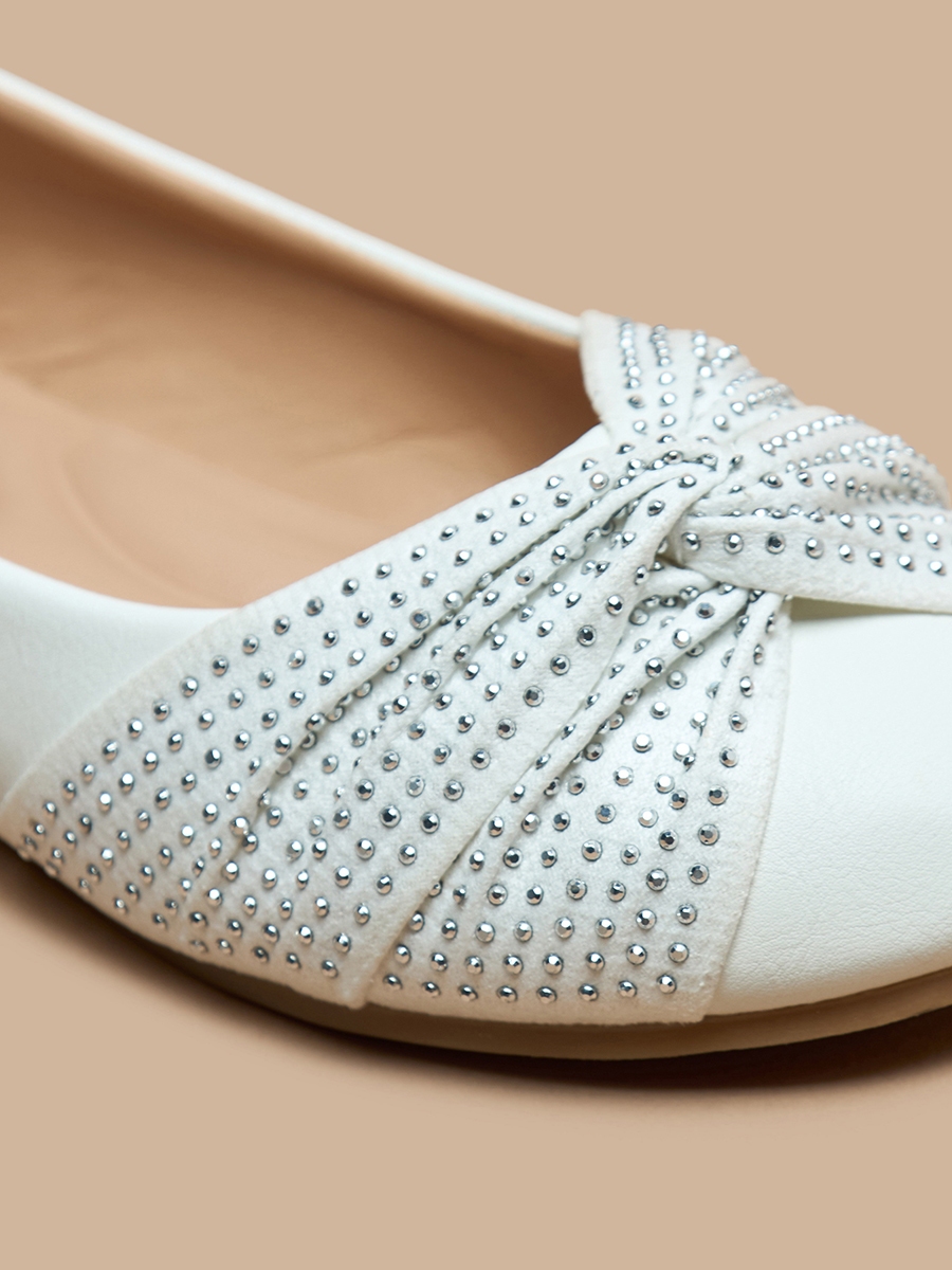Embellished Slip-On Ballerina Shoes