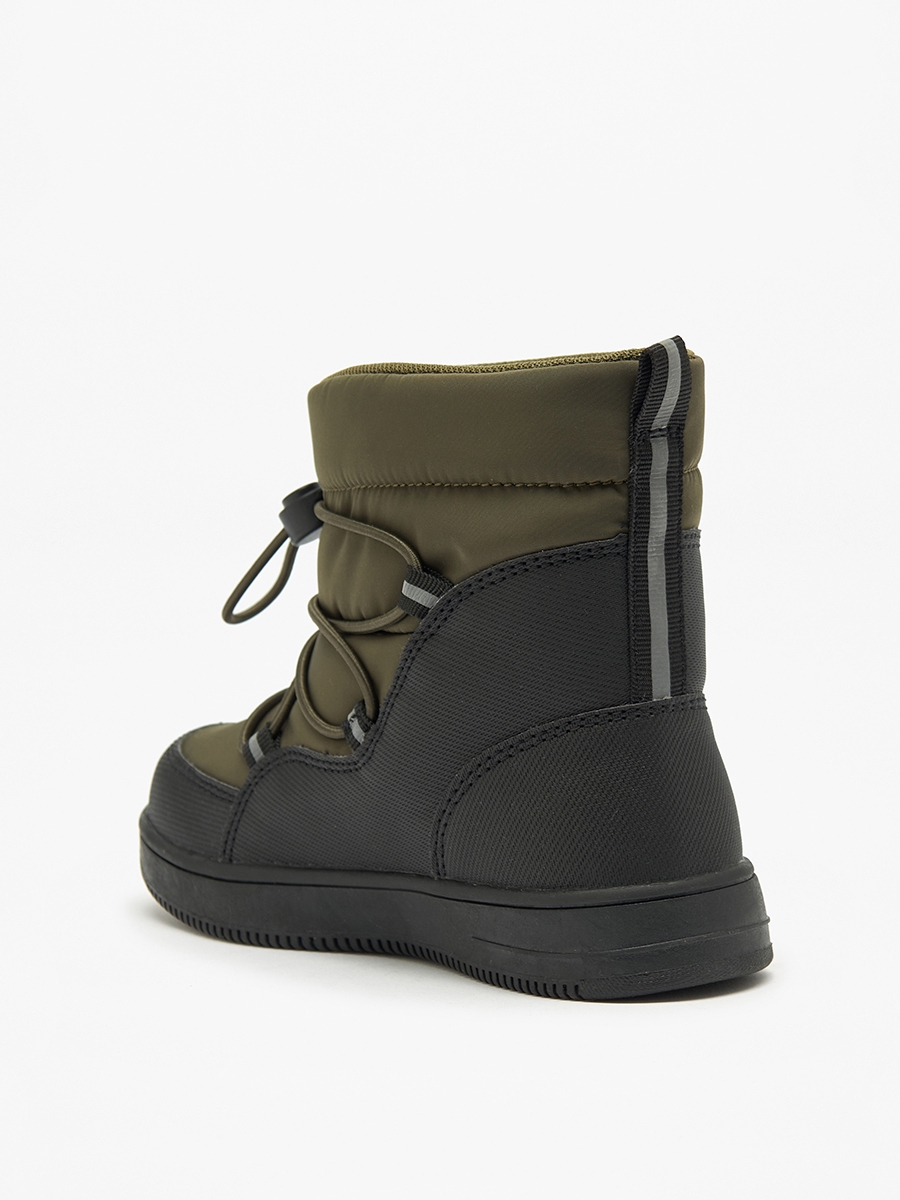 Solid High Cut Slip-On Boots with Drawstring Detail