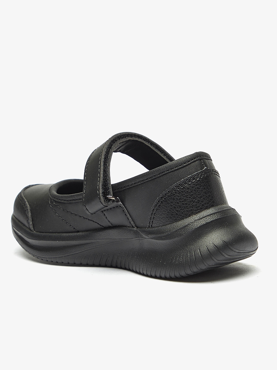 Solid Mary Jane School Shoes with Hook and Loop Closure