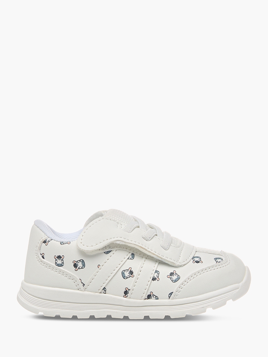 All-Over Animal Print Sneakers with Hook and Loop Closure