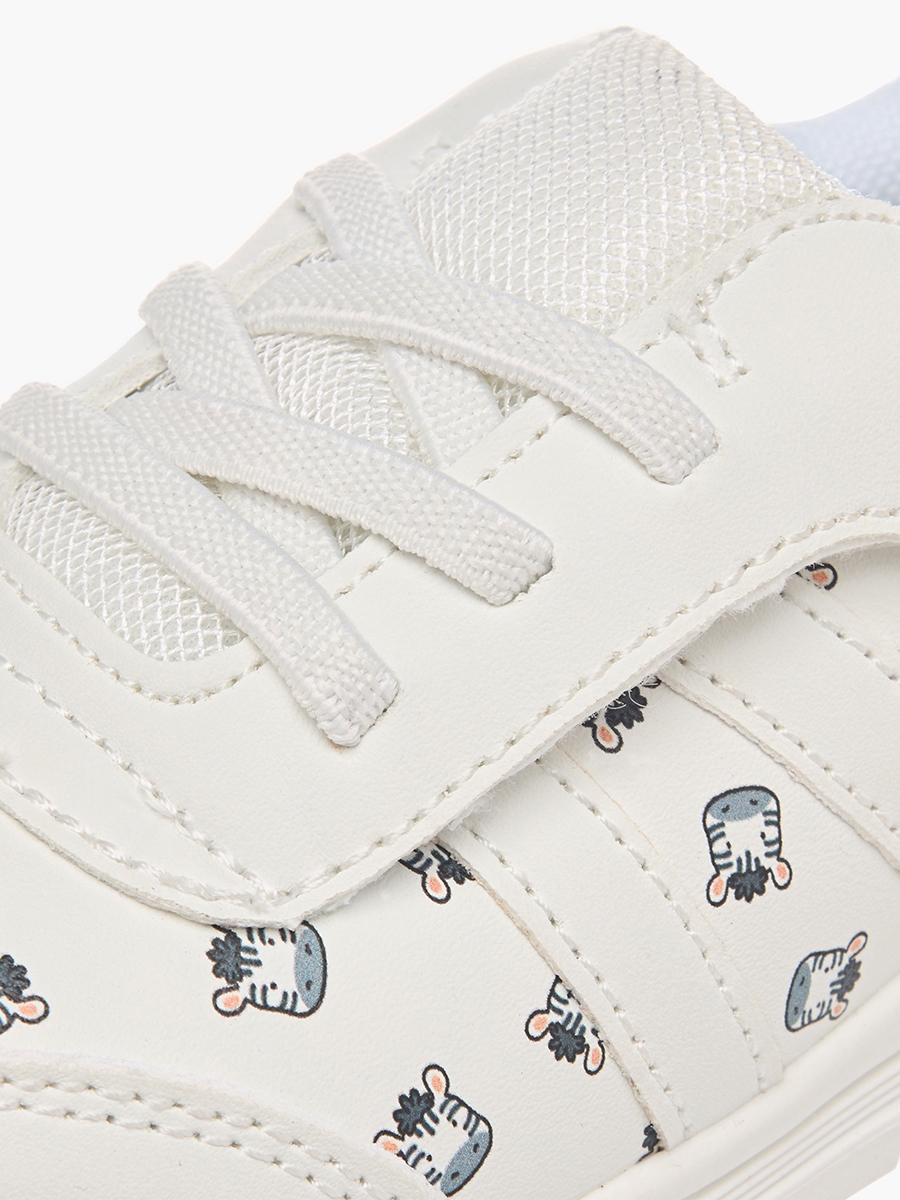 All-Over Animal Print Sneakers with Hook and Loop Closure