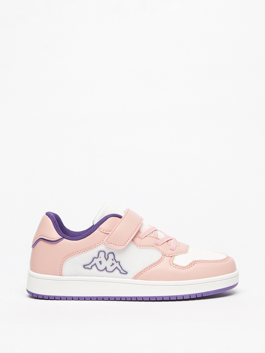 Colourblock Low-Ankle Sneakers with Hook and Loop Closure