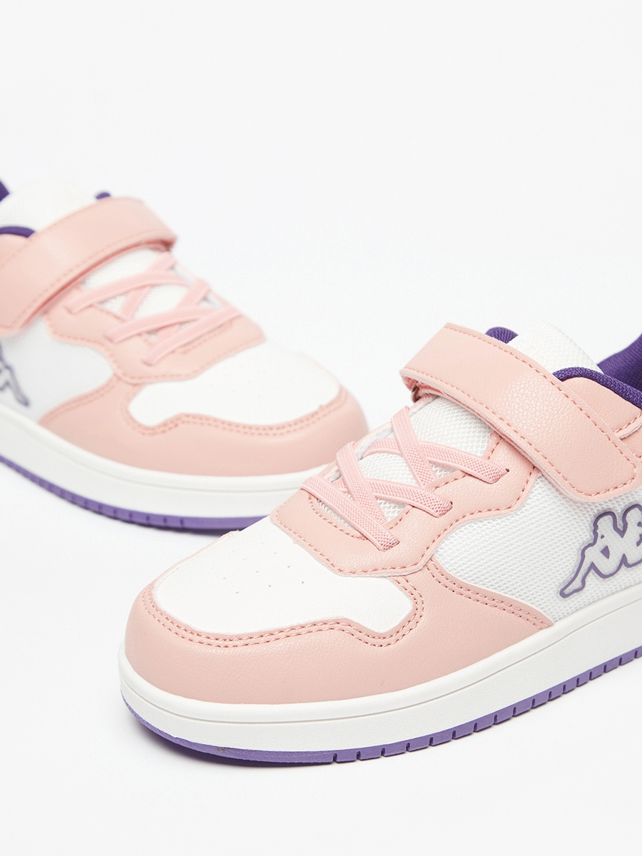 Colourblock Low-Ankle Sneakers with Hook and Loop Closure