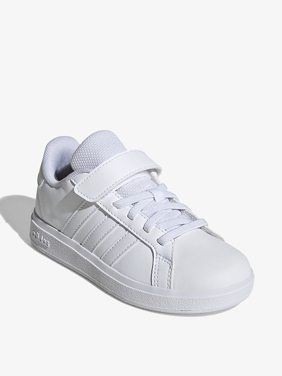 Solid School Shoes with Hook and Loop Closure - Grand Court 2.0  EL C