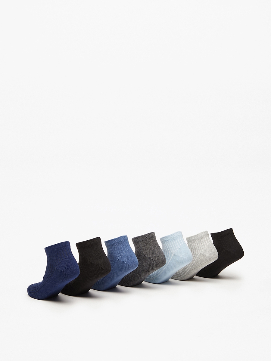 Set of 7 - Textured Ankle Length Socks