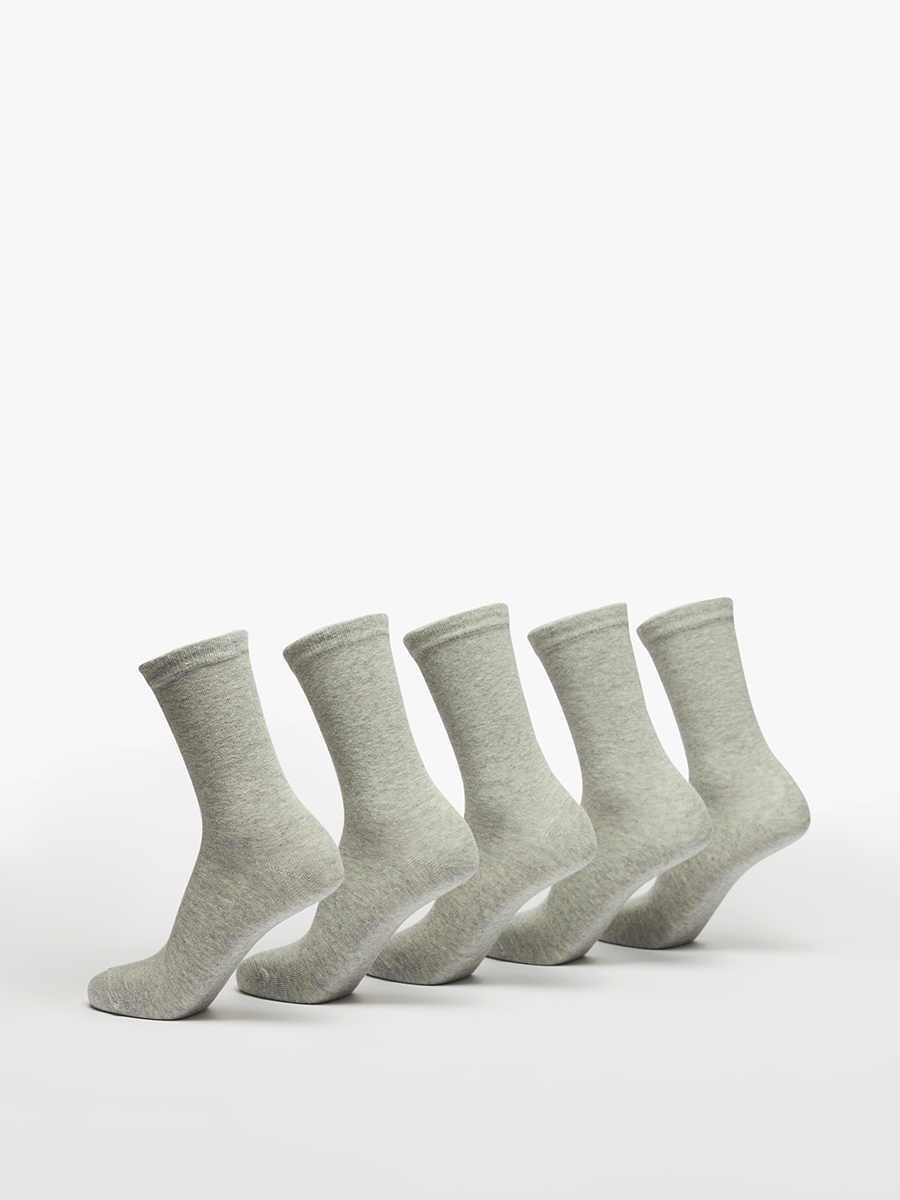 Set of 5 - Solid Crew Length Socks