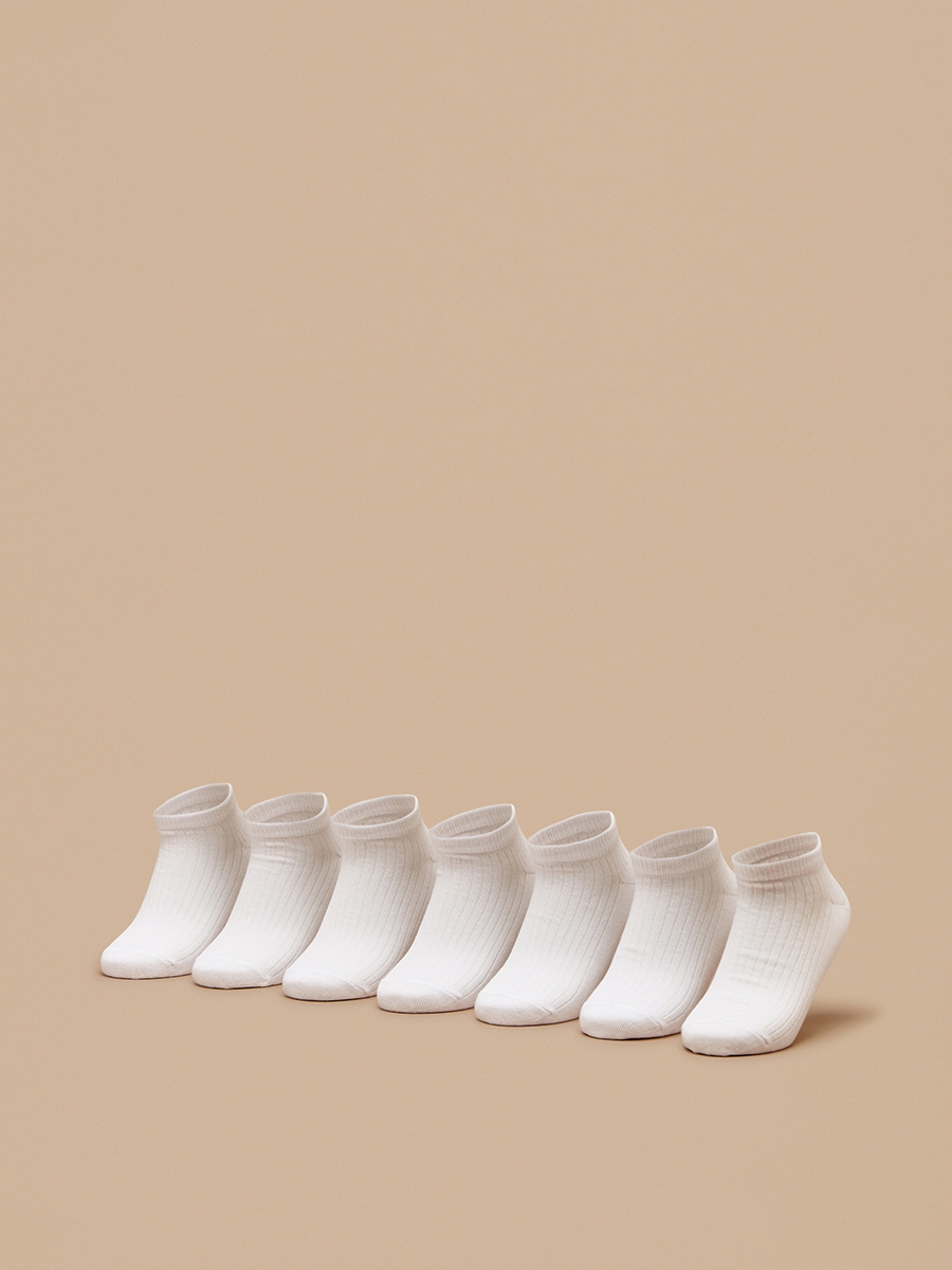 Set of 7 - Ribbed Ankle Length Socks