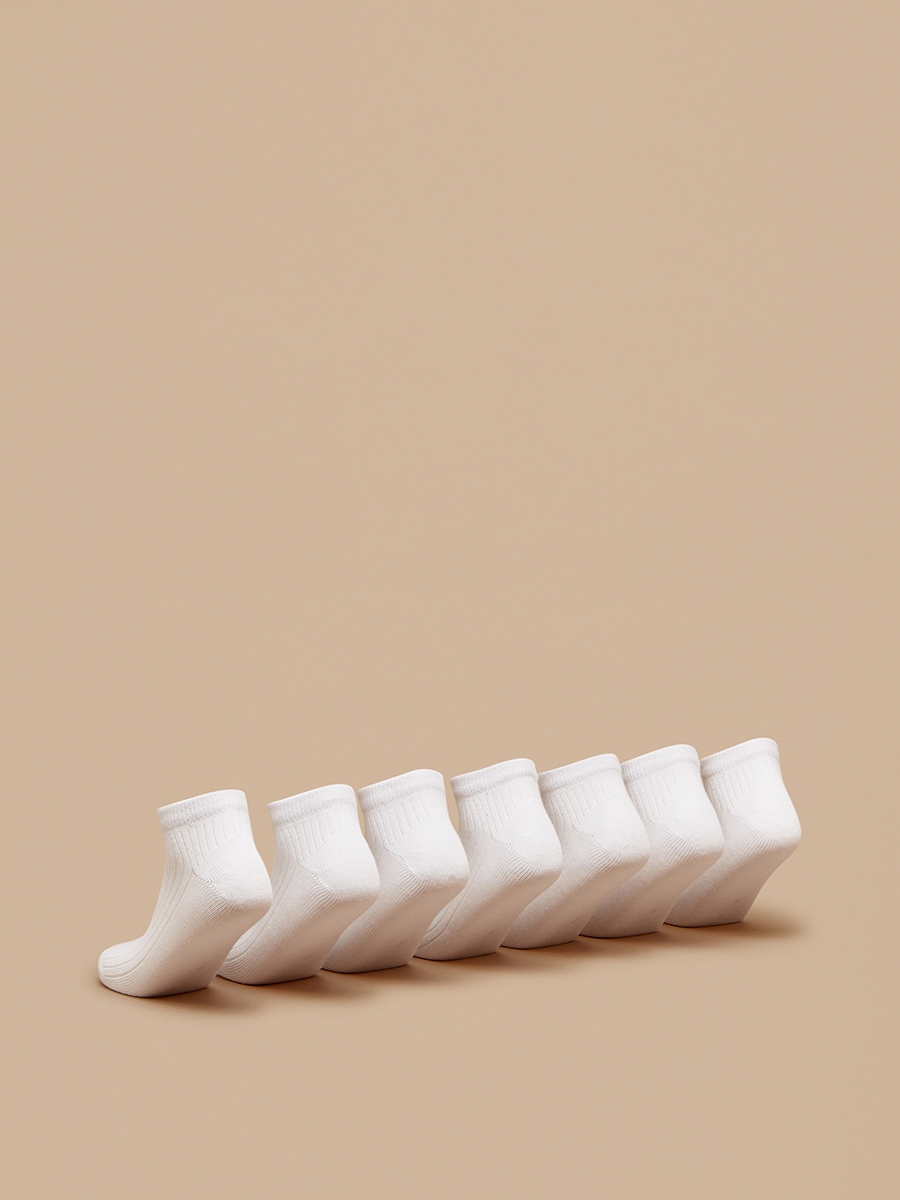 Set of 7 - Ribbed Ankle Length Socks