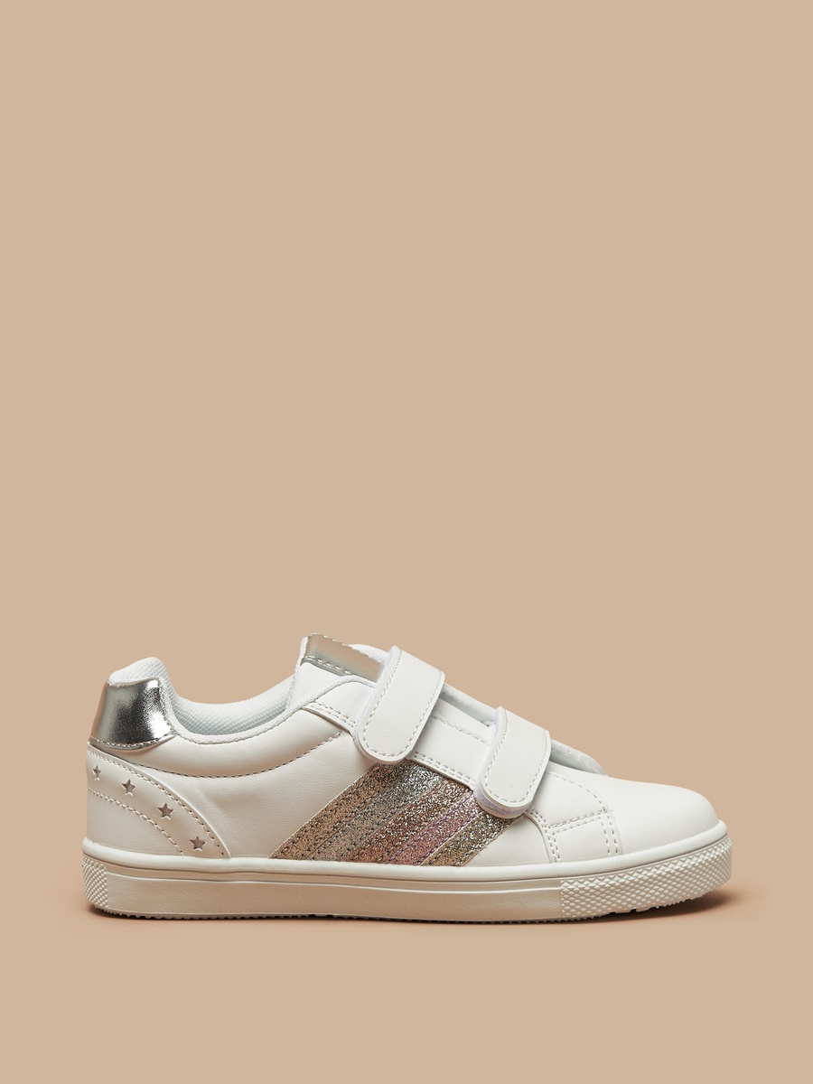 Panelled Sneakers with Hook and Loop Closure