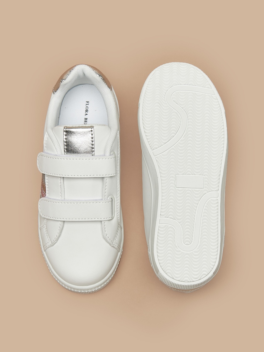 Panelled Sneakers with Hook and Loop Closure