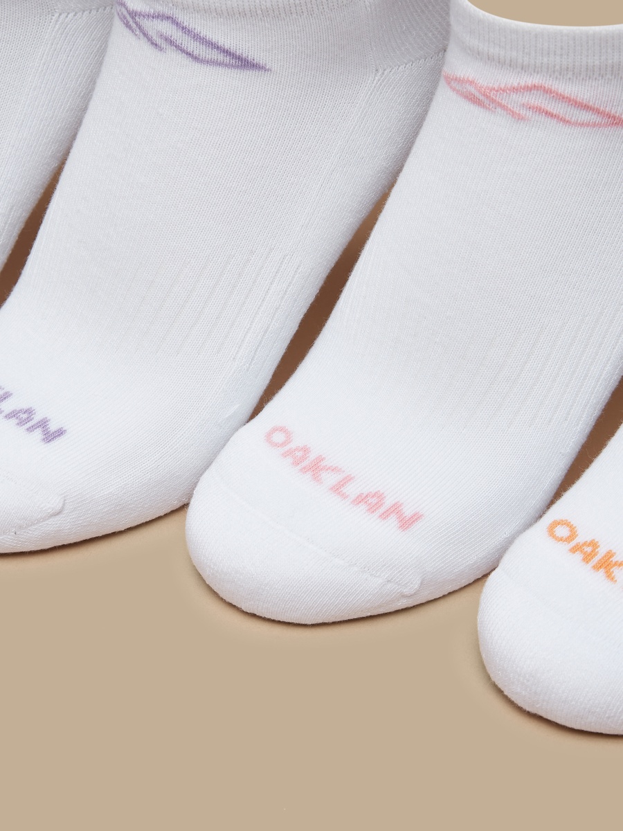 Set of 5 - Logo Print Ankle Length Sports Socks