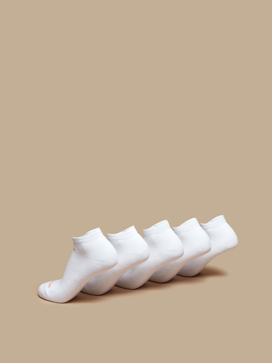 Set of 5 - Logo Print Ankle Length Sports Socks