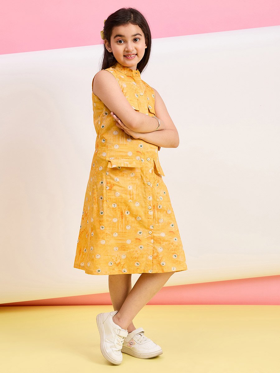 Floral Printed Collared Shirt Dress with Pockets