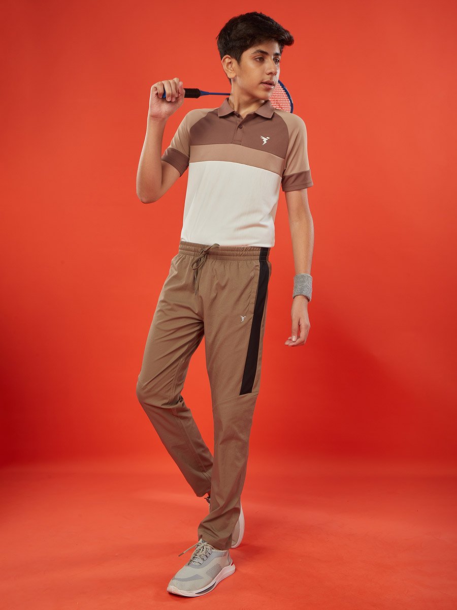 Boys Side Contrast Panel Slim Fit Track Pants