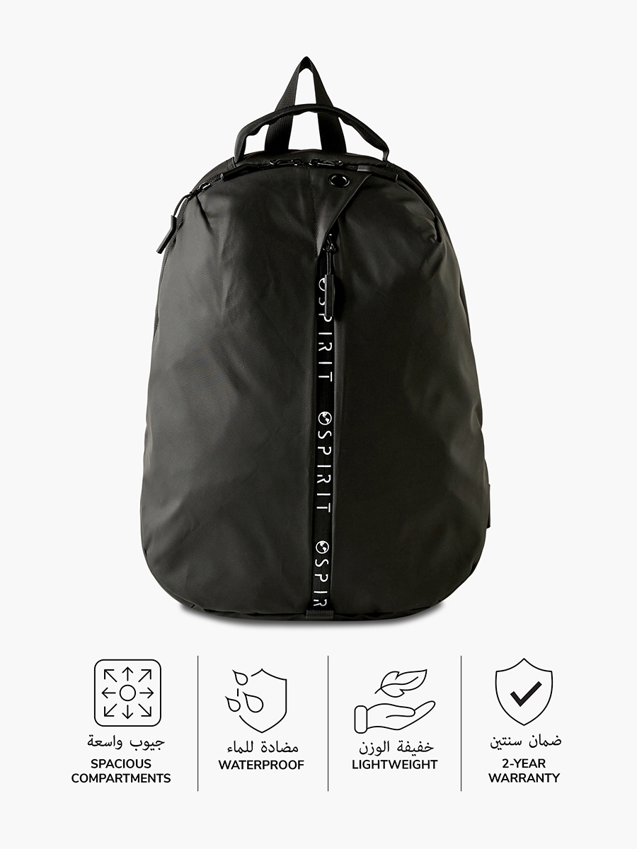 Spirit Logo Print Backpack with Adjustable Strap - 31x20x48 cm
